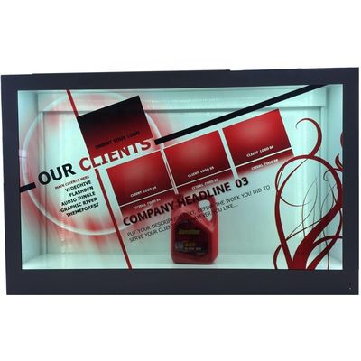 65 &quot;4K LCD Advertising Transparan Showcase Display Box Digital Signage
