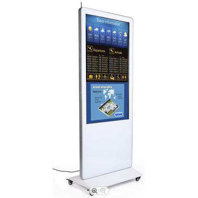 Layar Sentuh LCD Bergerak Digital Signage Advertising Kiosk Floor Standing
