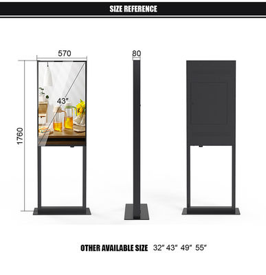 Floor Standing Digital Signage Elevator Lcd Display Layar Sentuh Untuk Periklanan