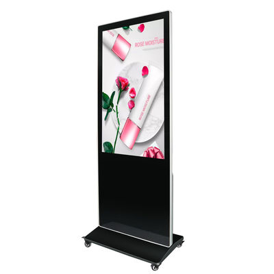 Floor Standing Digital Signage Advertising dan Display Kiosk Dengan Roda