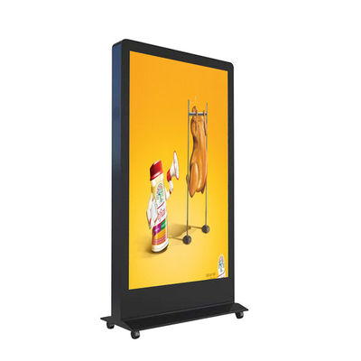 Kamera Pengenalan Wajah Iklan LCD Digital Signage Display Kiosk Dengan Roda