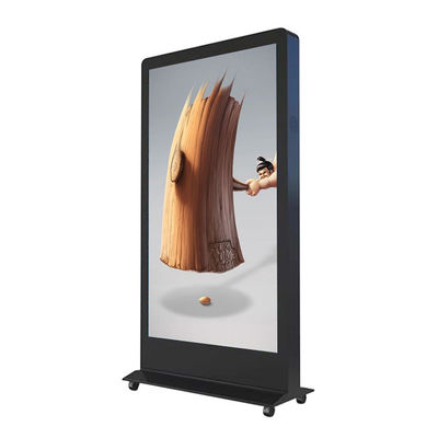 Kamera Pengenalan Wajah Iklan LCD Digital Signage Display Kiosk Dengan Roda
