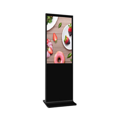 55 Inch Portable LCD Advertising Floor Stand Kios Dengan Roda Dan Kamera