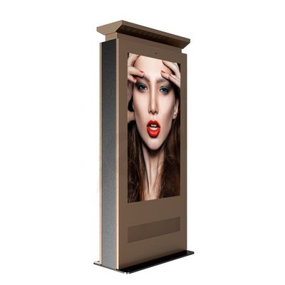 65 &quot;Smart Outdoor Interactive Kiosk IP65 Tempered Glass Free Standing