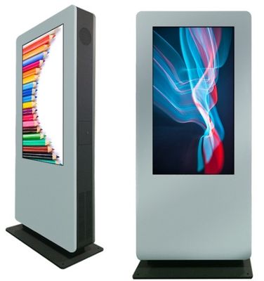 65 &quot;Smart Outdoor Interactive Kiosk IP65 Tempered Glass Free Standing