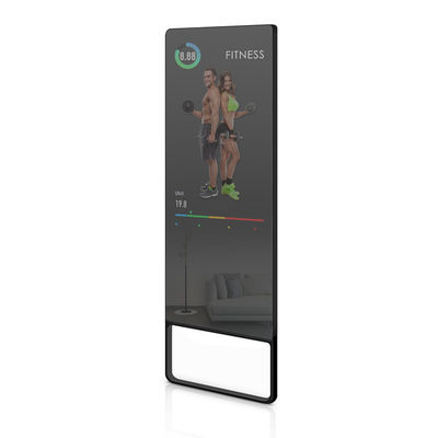 43 Inch Fitness AI Connect Portable Digital Signage Moving Magic Mirror Untuk Latihan Rumah