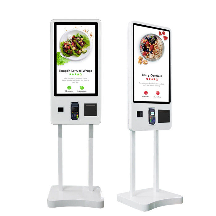 32&quot; Floor Standing Portable Digital Signage Self - Service Pemesanan Kios Pembayaran Untuk Restoran